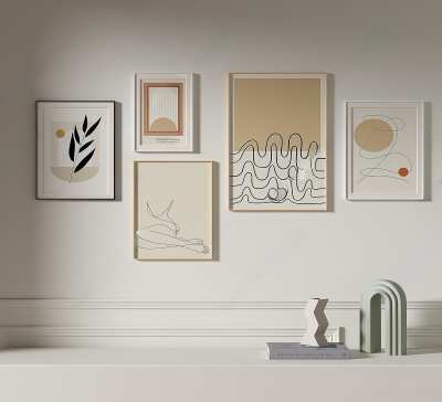 现代装饰画3D模型下载